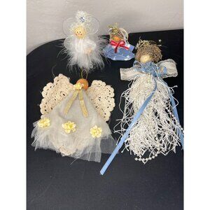 4 Angel Ornaments Vintage  Delicate Small